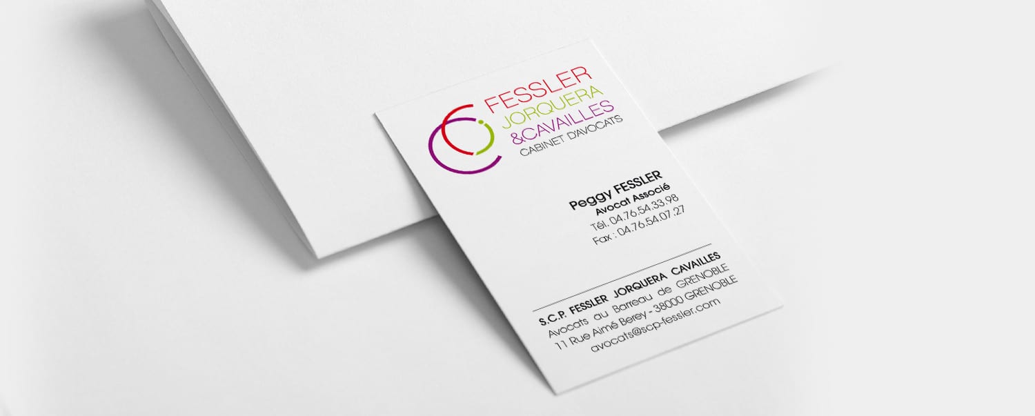 Design des cartes de visite du cabinet d’avocats FJC