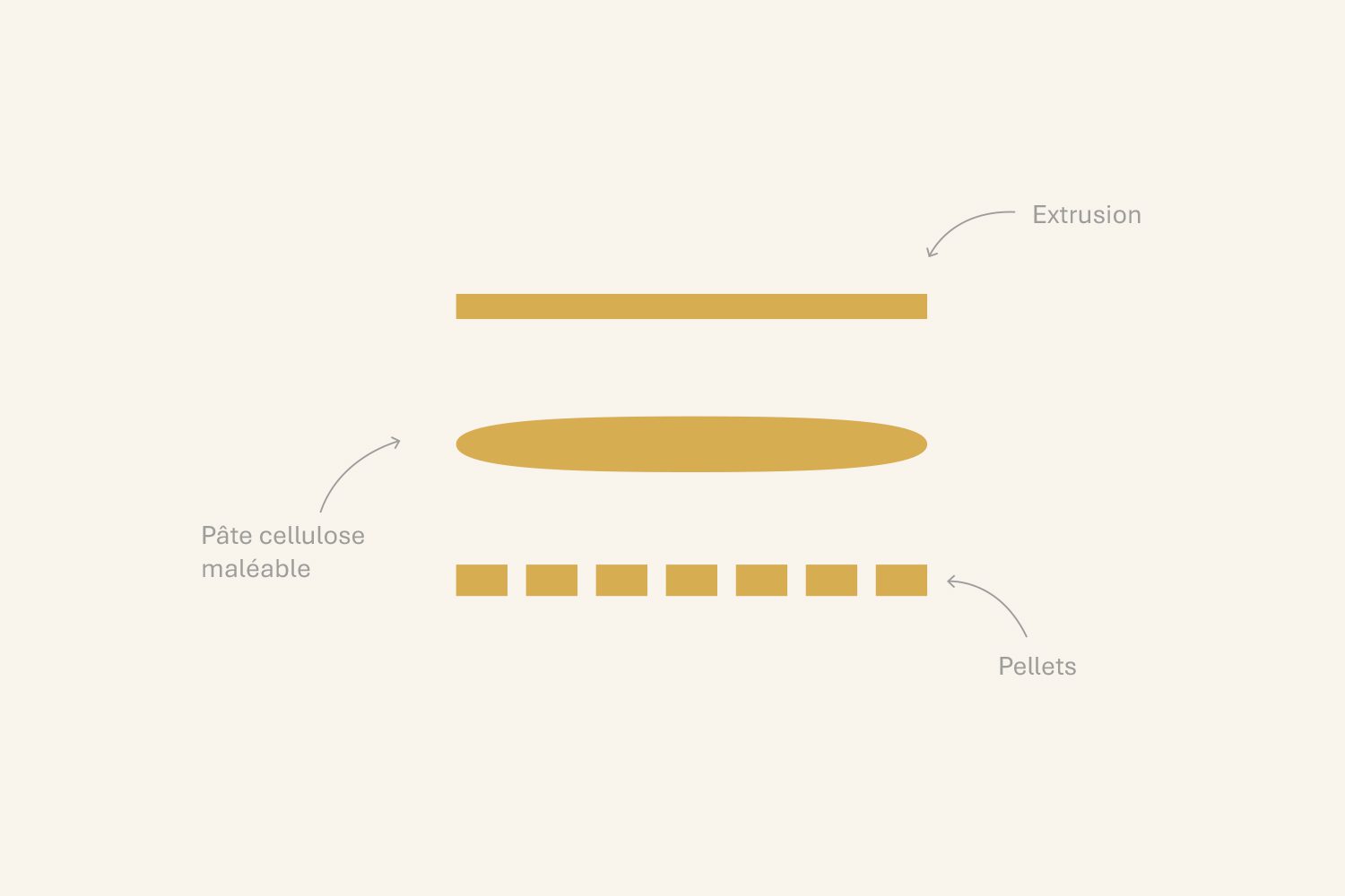 Concept graphique de la technologie d’injection de matière cellulosique pour Injectose