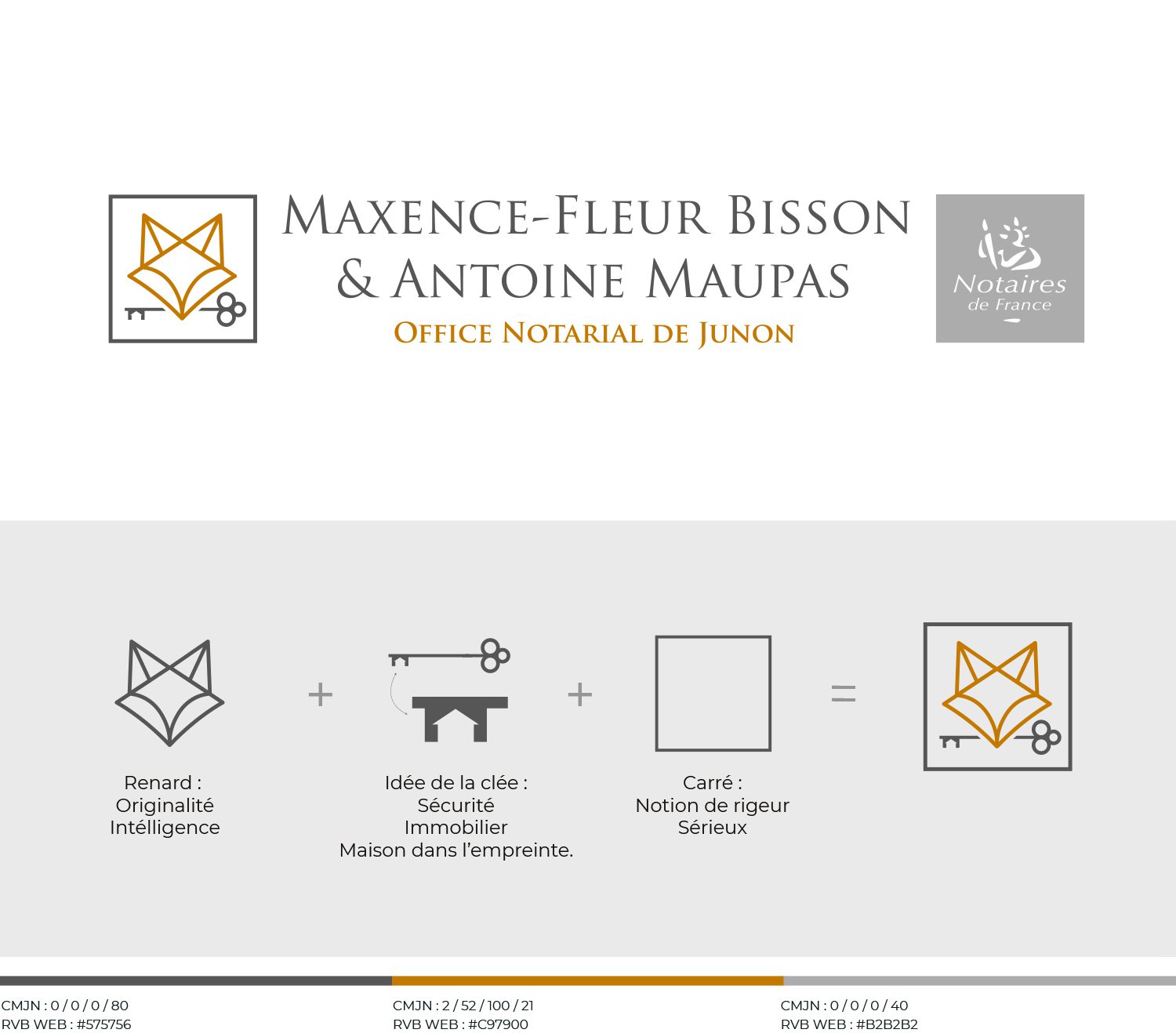 Création du logo et de la charte graphique de l’Office Notarial de Junon
