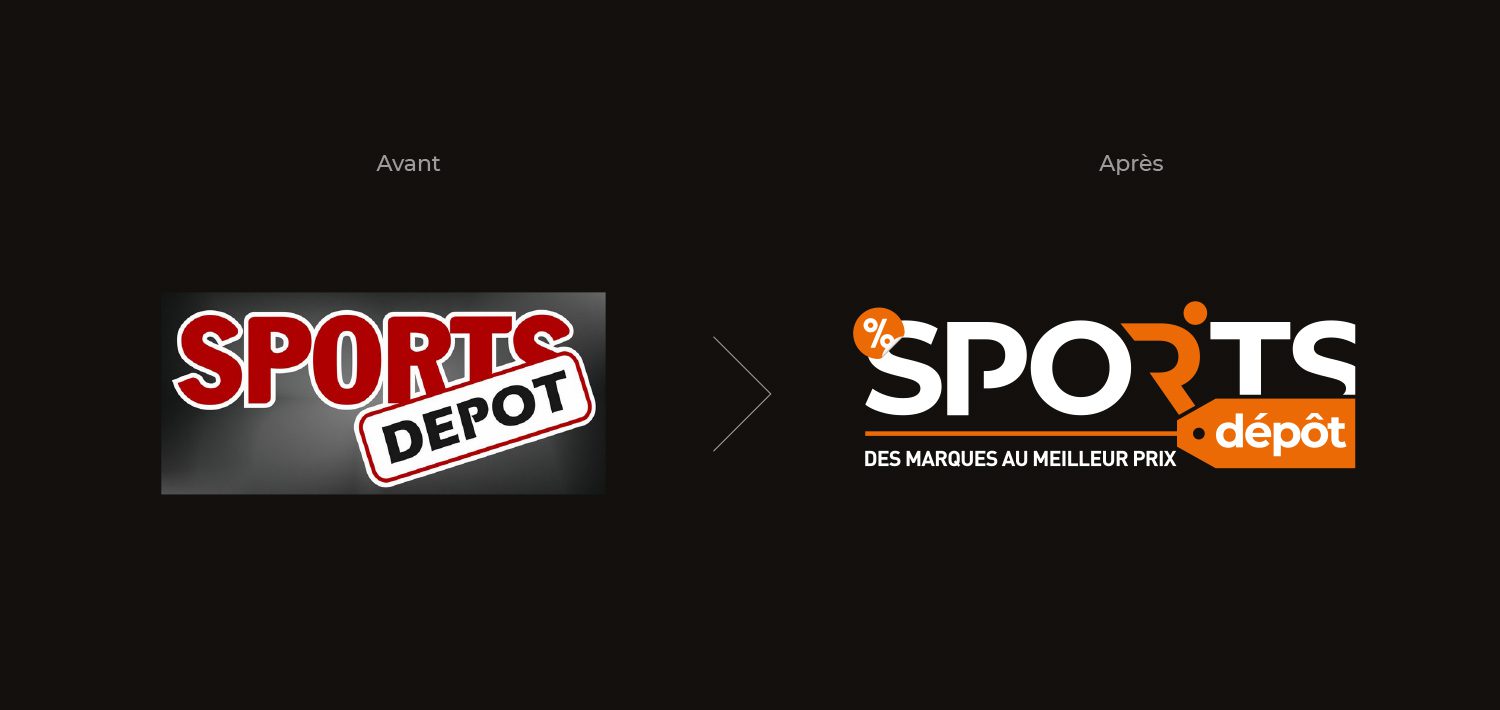 Sports Dépôt : comparaison avant et après la refonte du logo